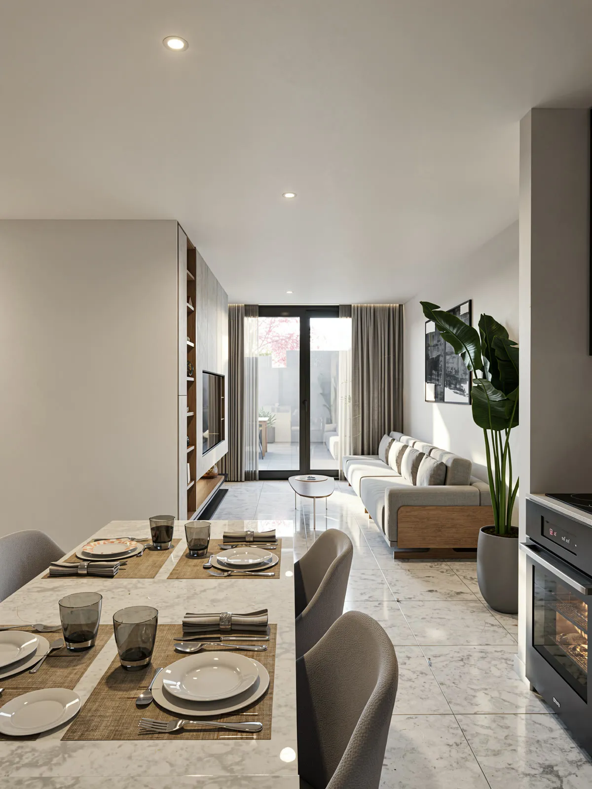 Comedor abierto al living